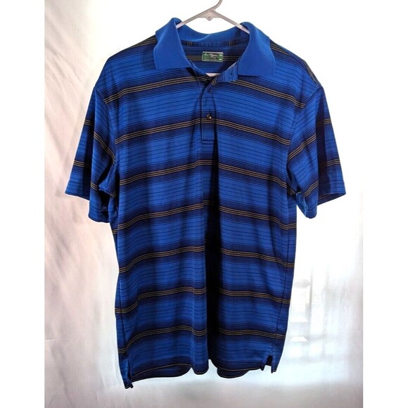 Ben Hogan Golf Performance striped multicolor man's M polo preowned - Picture 1 of 5